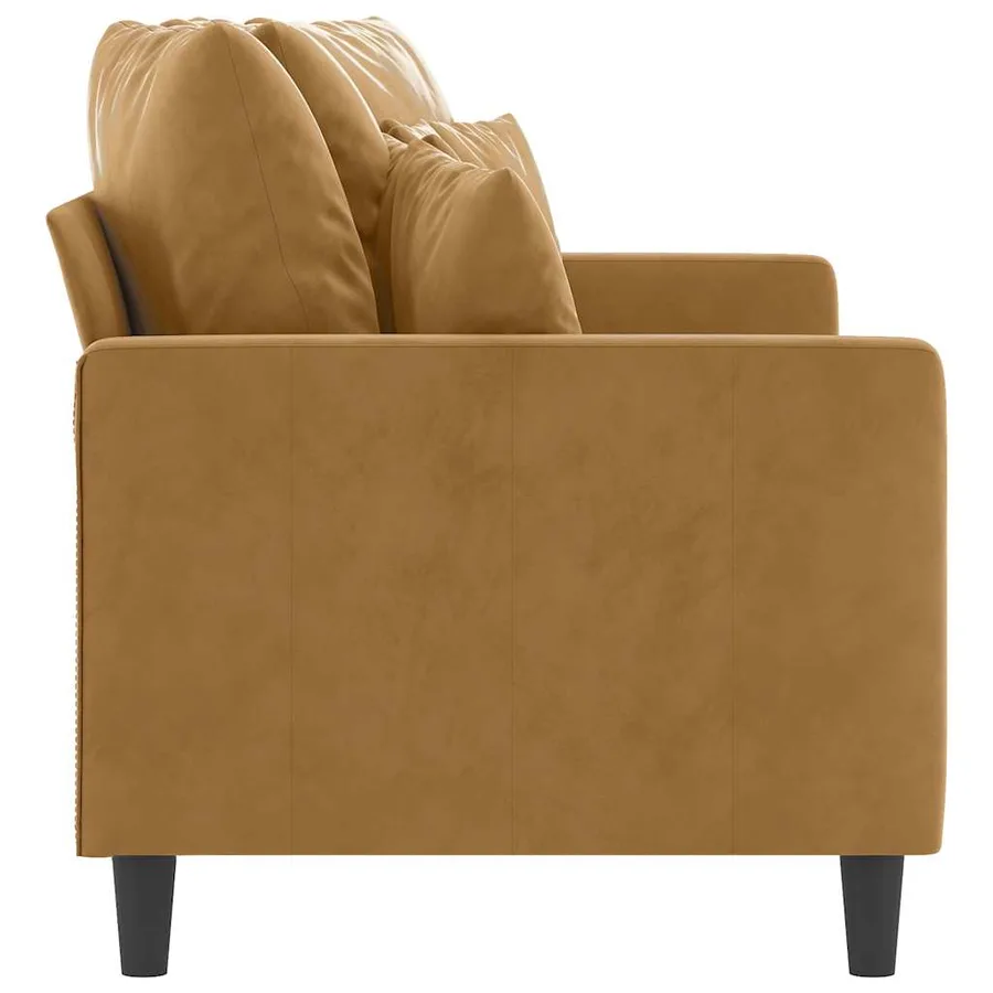 Canapé à 2 places Marron 140 cm Velours - 4