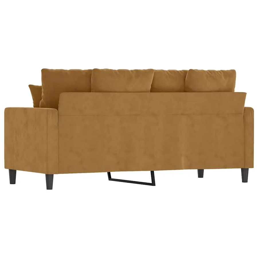 Canapé à 2 places Marron 140 cm Velours - 5