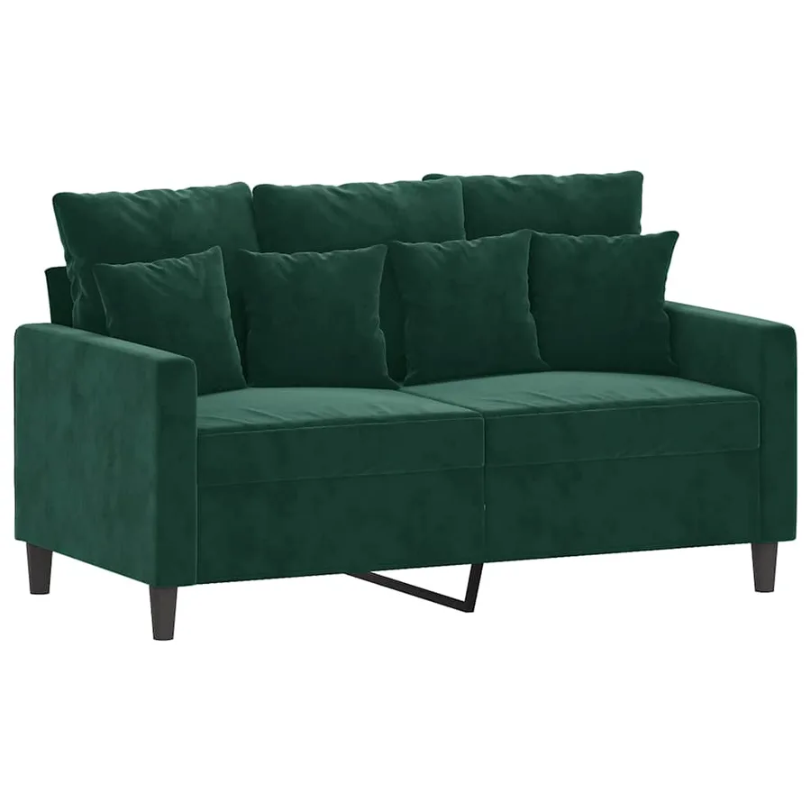 Canapé à 2 places Vert foncé 120 cm Velours - 2