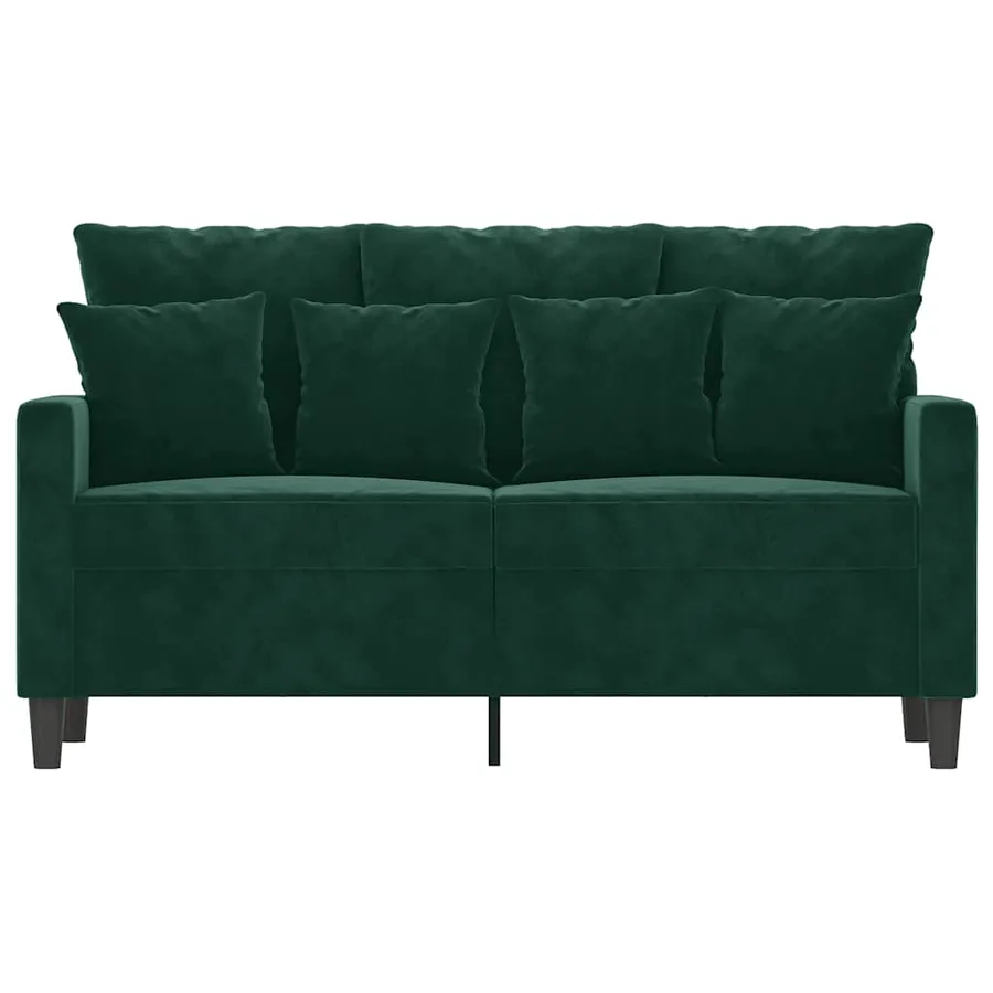 Canapé à 2 places Vert foncé 120 cm Velours - 3