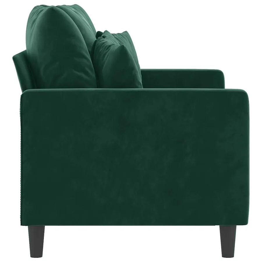 Canapé à 2 places Vert foncé 120 cm Velours - 4