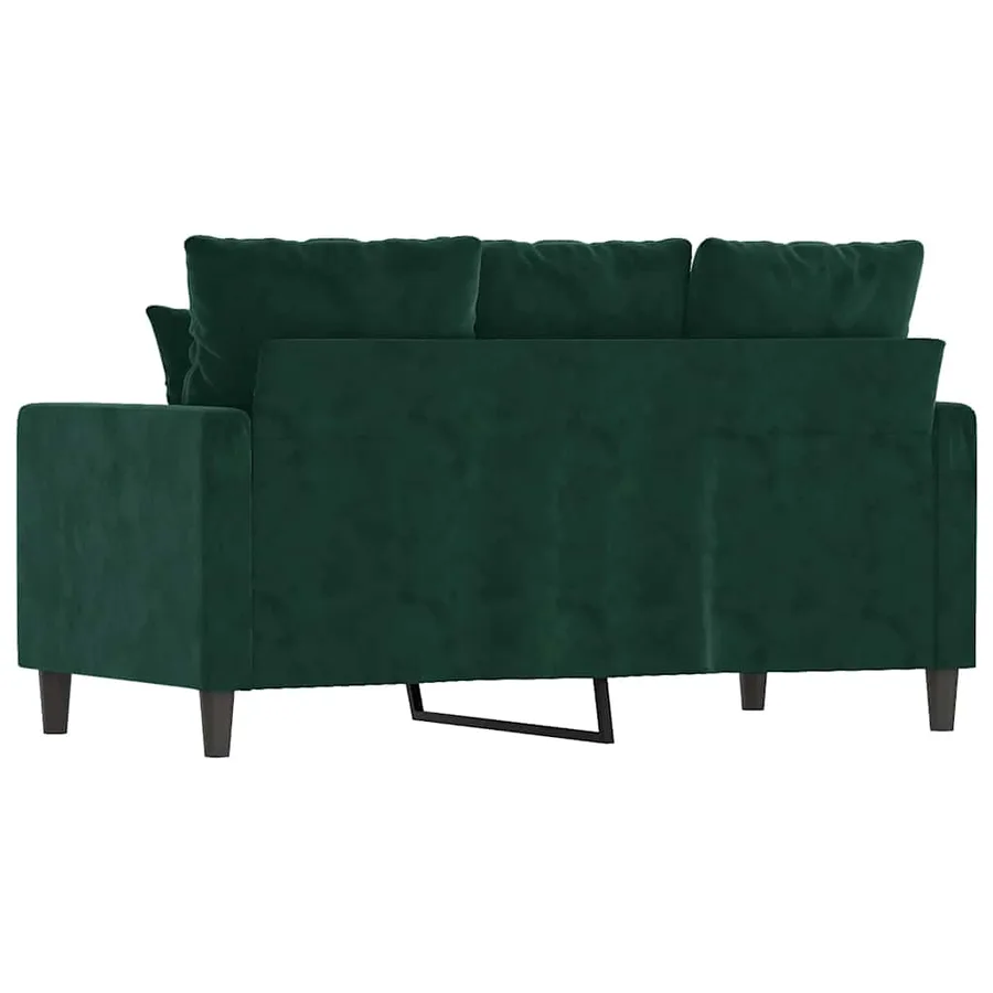 Canapé à 2 places Vert foncé 120 cm Velours - 5