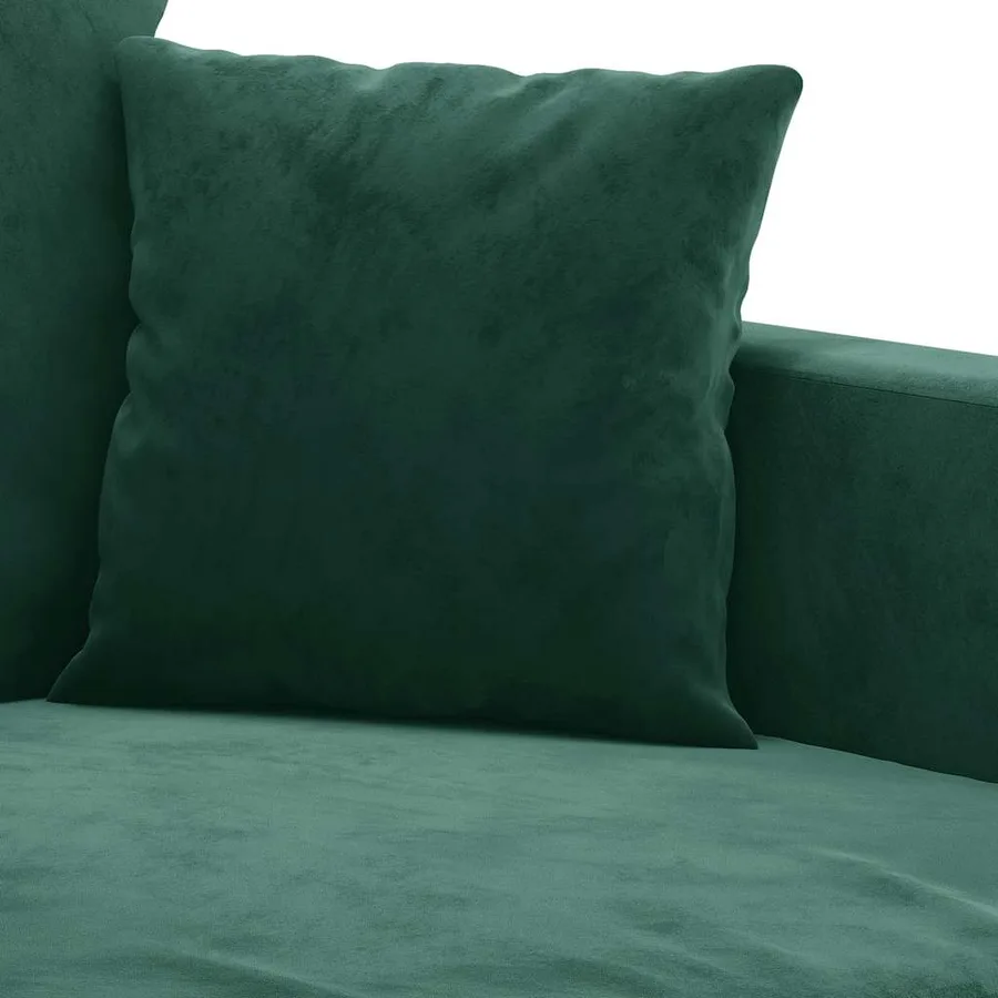 Canapé à 2 places Vert foncé 120 cm Velours - 6