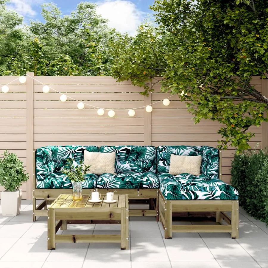 Salon de jardin 5 pcs bois de pin imprégné