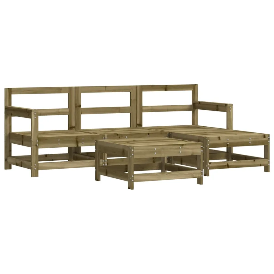 Salon de jardin 5 pcs bois de pin imprégné - 2