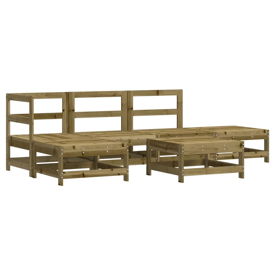 Salon de jardin 6 pcs bois de pin imprégné - 2