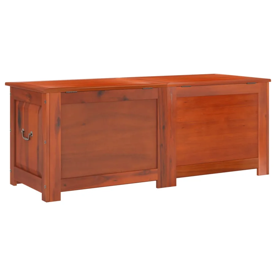 Coffre de rangement avec couvercle marron bois massif d'acacia - 6