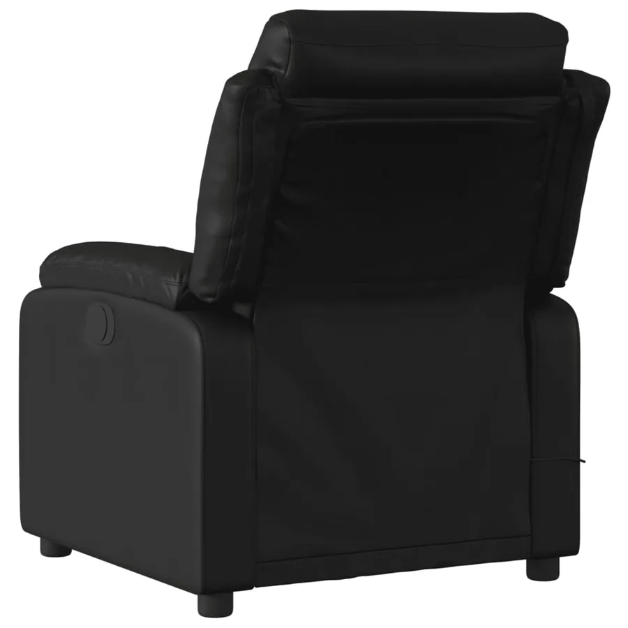 Fauteuil de massage inclinable noir similicuir - 4