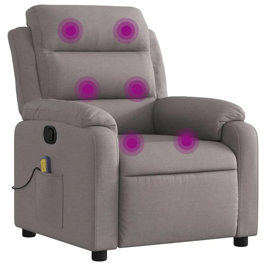 Fauteuil de massage inclinable Taupe Tissu - 2