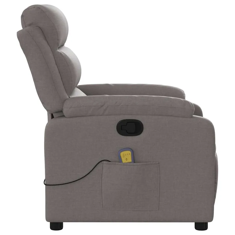 Fauteuil de massage inclinable Taupe Tissu - 8