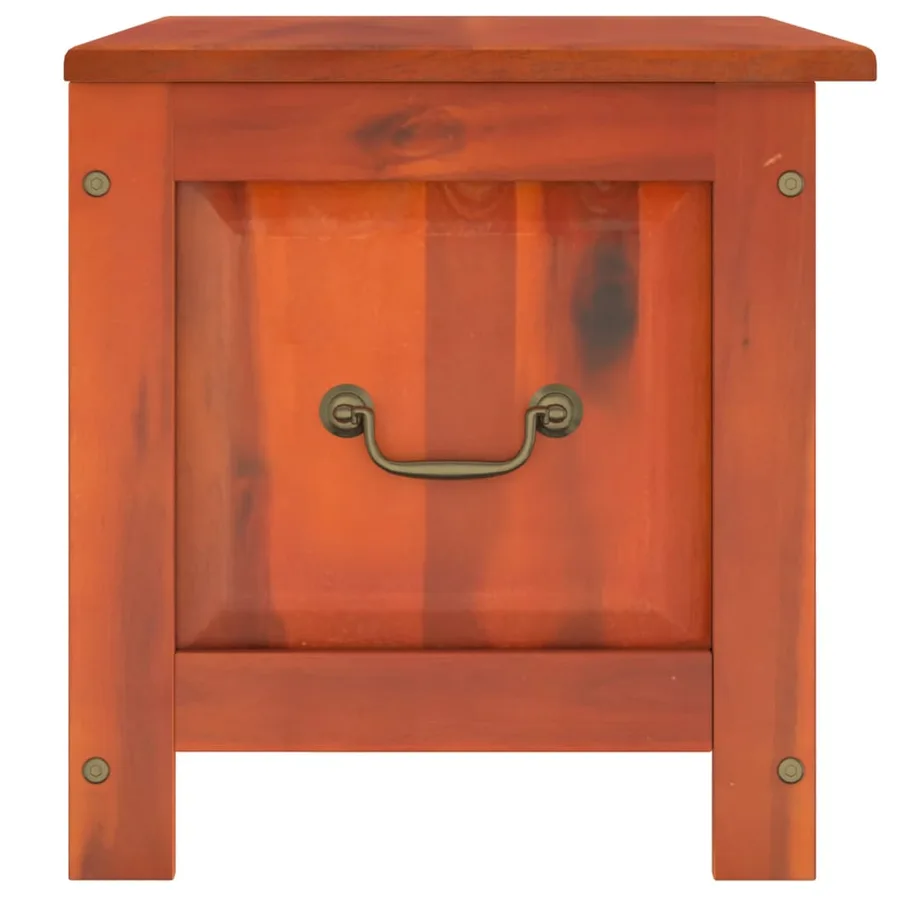 Coffre de rangement avec couvercle marron bois massif d'acacia - 5