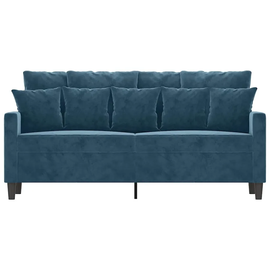 Canapé à 2 places Bleu 140 cm Velours - 3