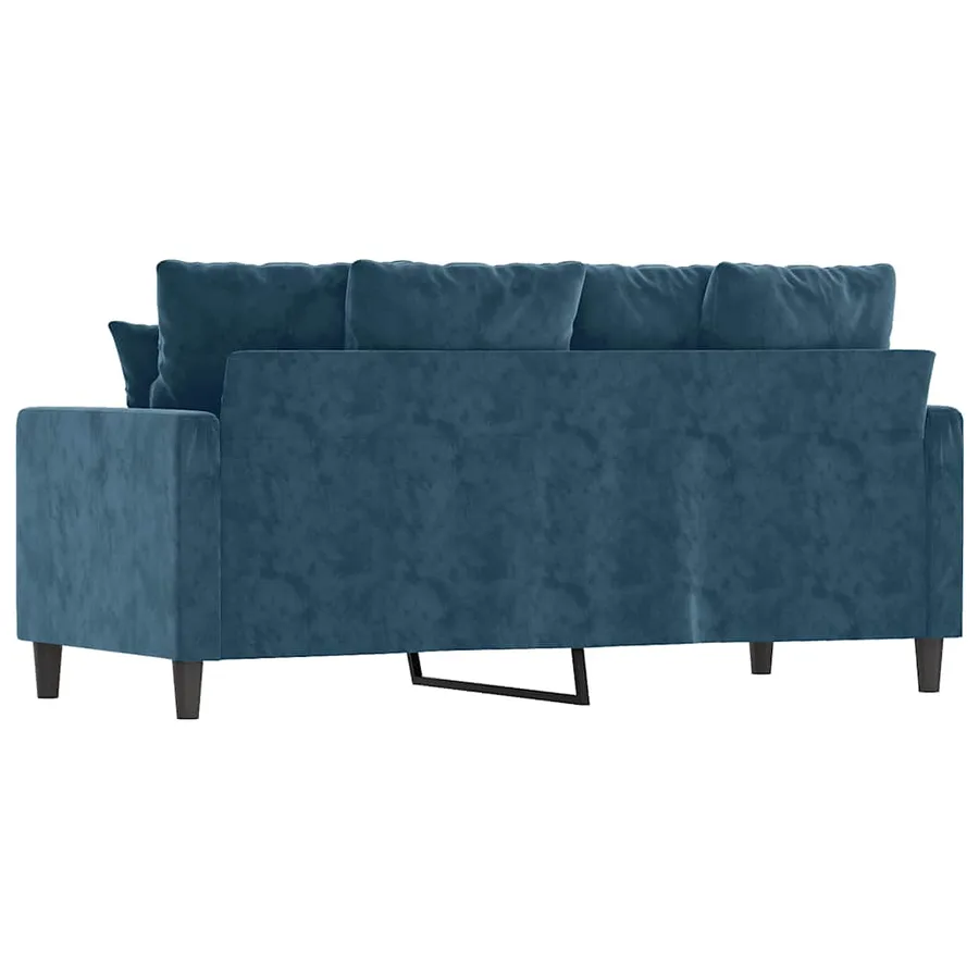 Canapé à 2 places Bleu 140 cm Velours - 5