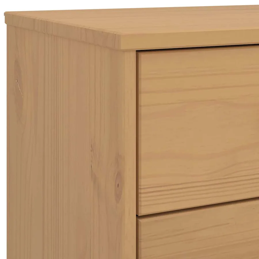 Armoire à tiroirs OLDEN marron bois de pin solide - 10
