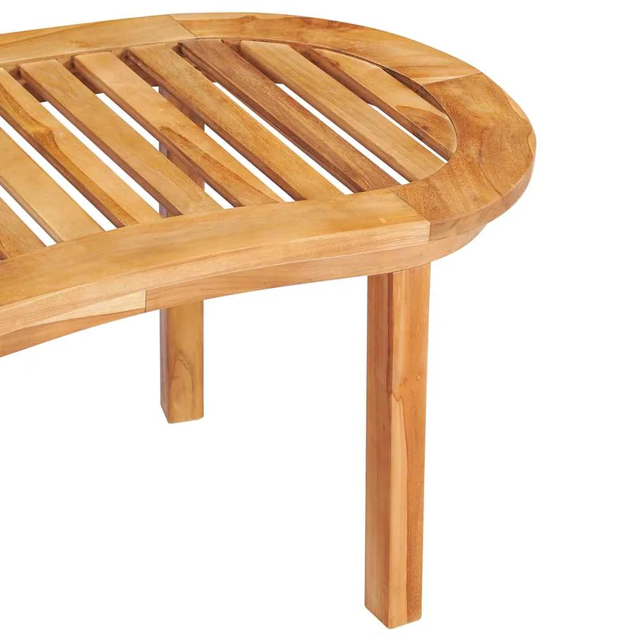 Salon de jardin 5 pcs en forme de banane Bois de teck solide - 10