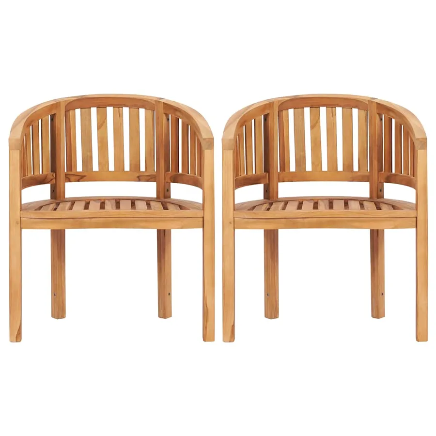 Salon de jardin 5 pcs en forme de banane Bois de teck solide - 6