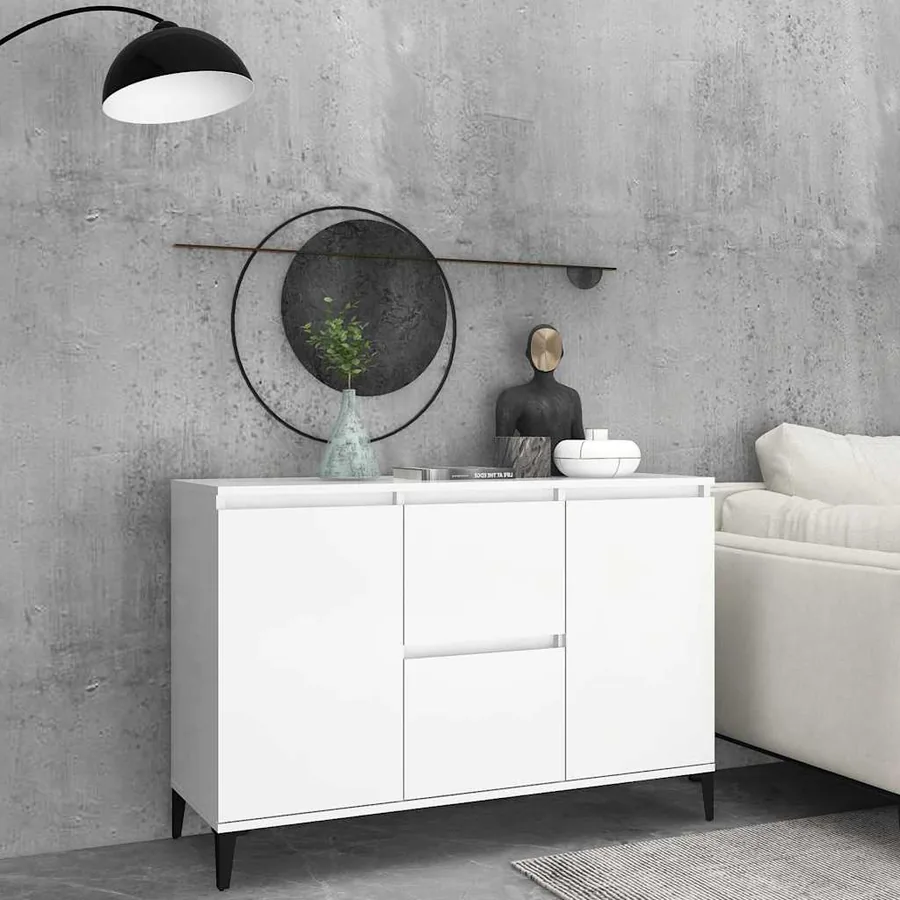 Buffet blanc 102x35x70 cm bois d'ingénierie