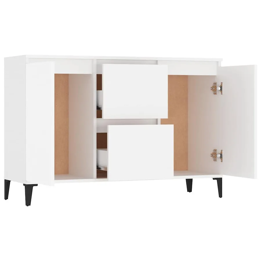 Buffet blanc 102x35x70 cm bois d'ingénierie - 4