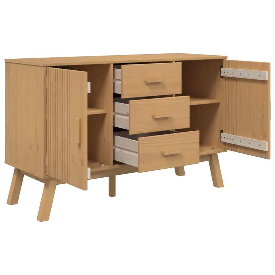 Buffet OLDEN marron 114x43x73,5 cm bois massif de pin - 7