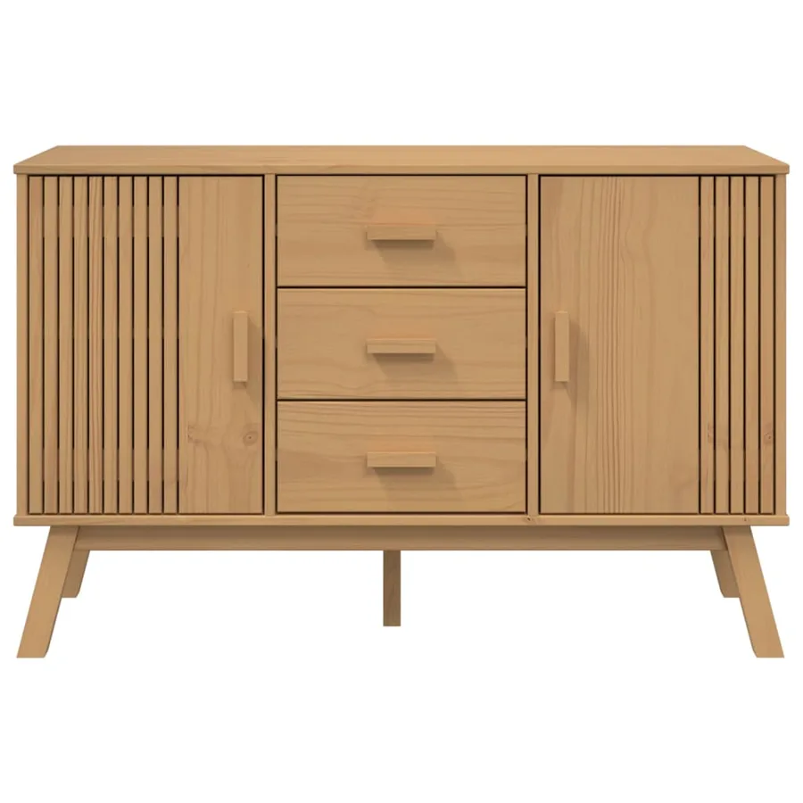 Buffet OLDEN marron 114x43x73,5 cm bois massif de pin - 8