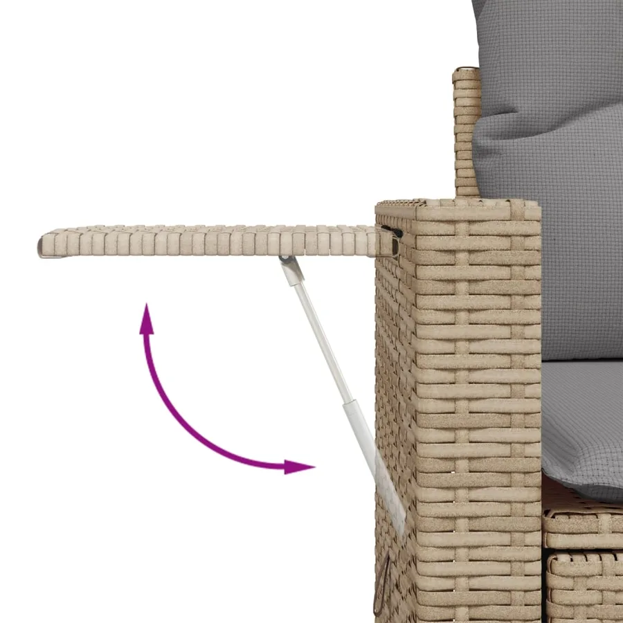Salon de jardin avec coussins 13 pcs beige résine tressée - 7