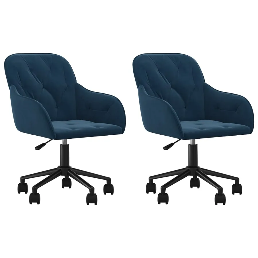 Chaises pivotantes à manger lot de 2 Bleu Velours - 2
