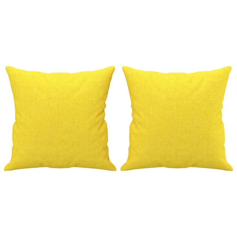 Ensemble de canapés 4 pcs avec coussins jaune clair tissu - 9