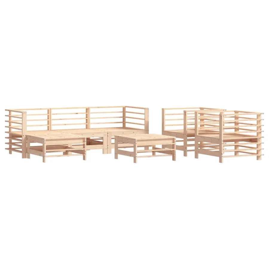 Salon de jardin 7 pcs Bois de pin massif - 2