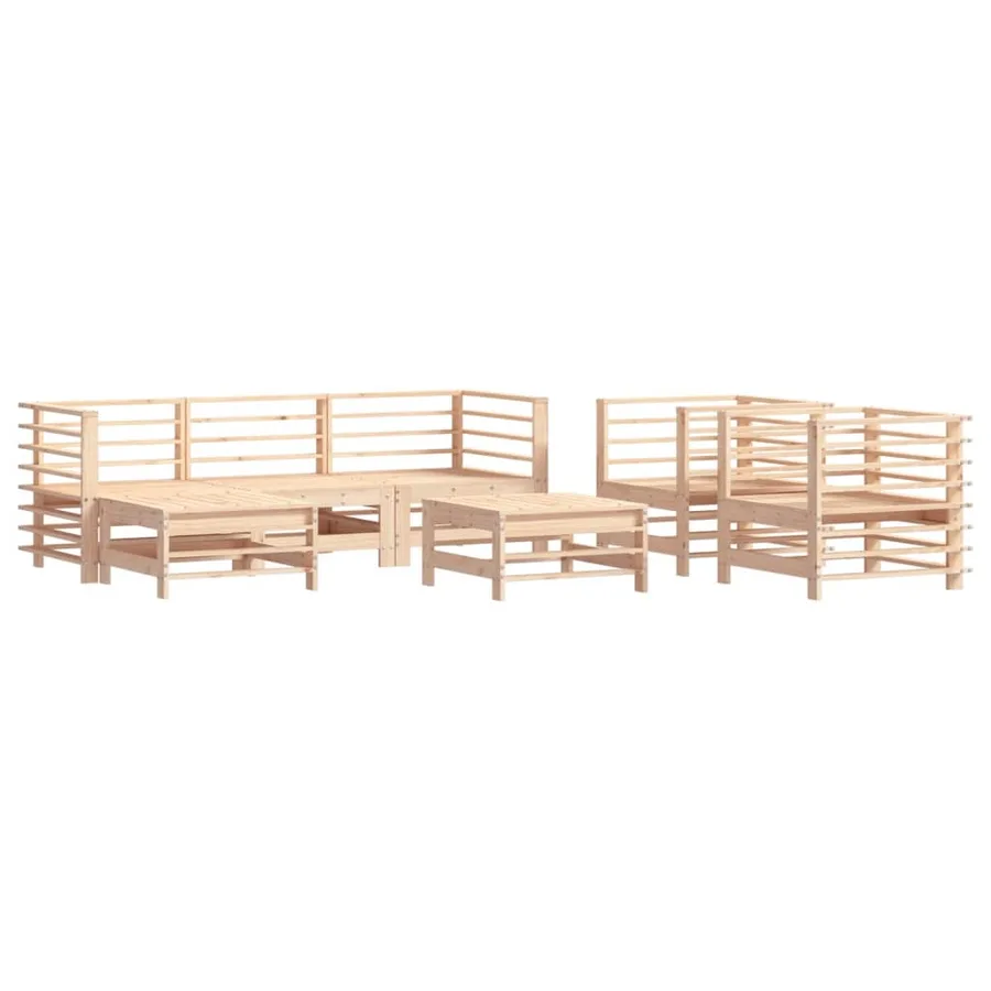 Salon de jardin 7 pcs Bois de pin massif - 2