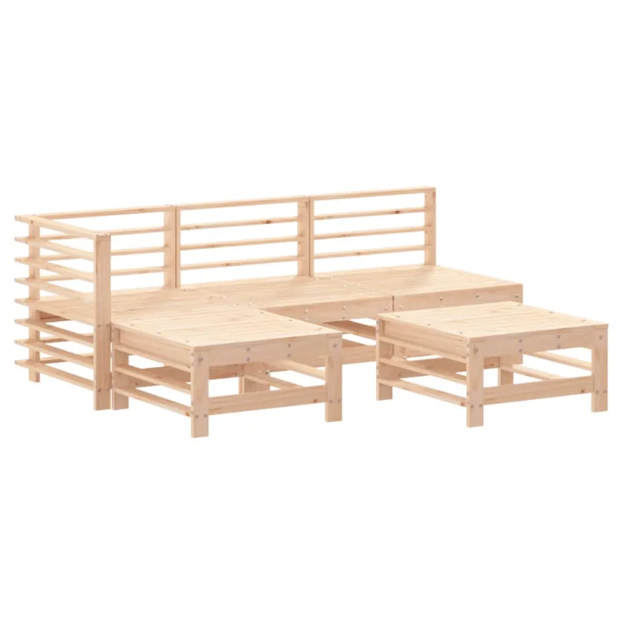 Salon de jardin 5 pcs bois massif de pin - 2