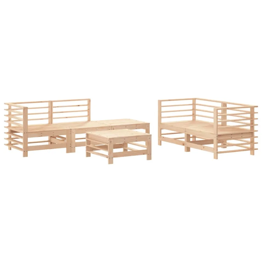 Salon de jardin 6 pcs Bois de pin massif - 2