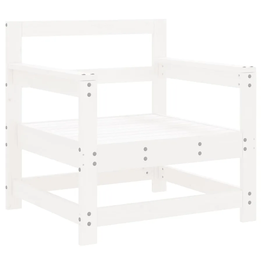 Chaises de jardin lot de 2 blanc bois massif de pin - 3
