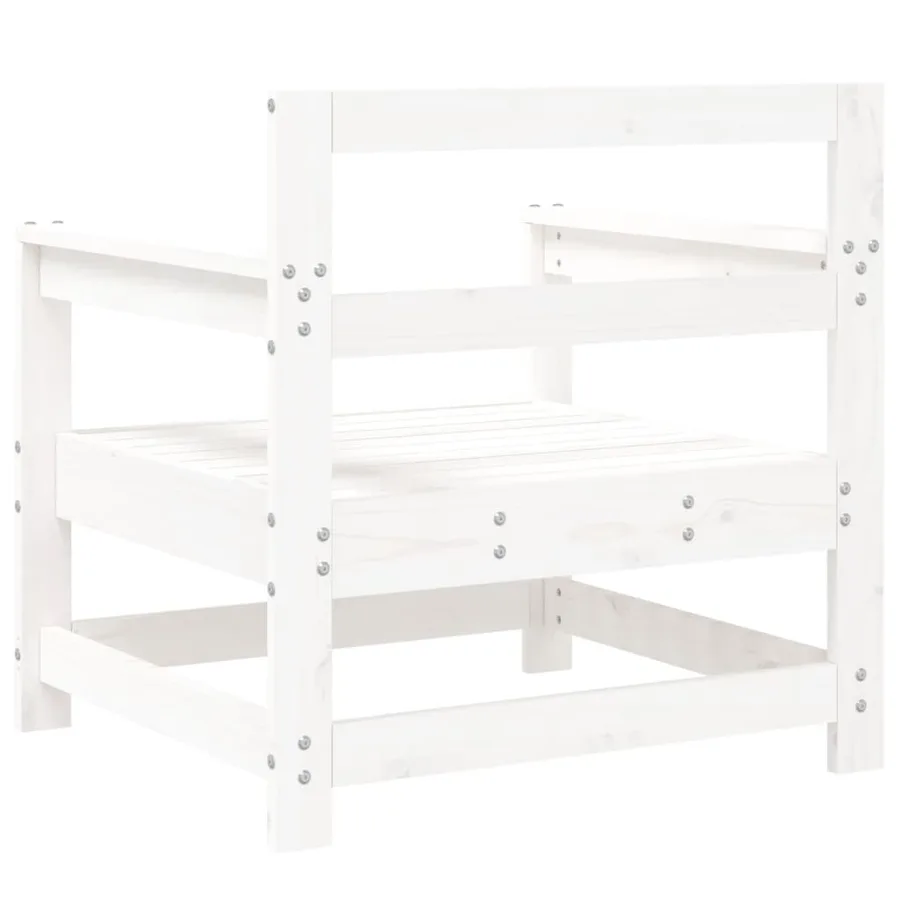 Chaises de jardin lot de 2 blanc bois massif de pin - 6