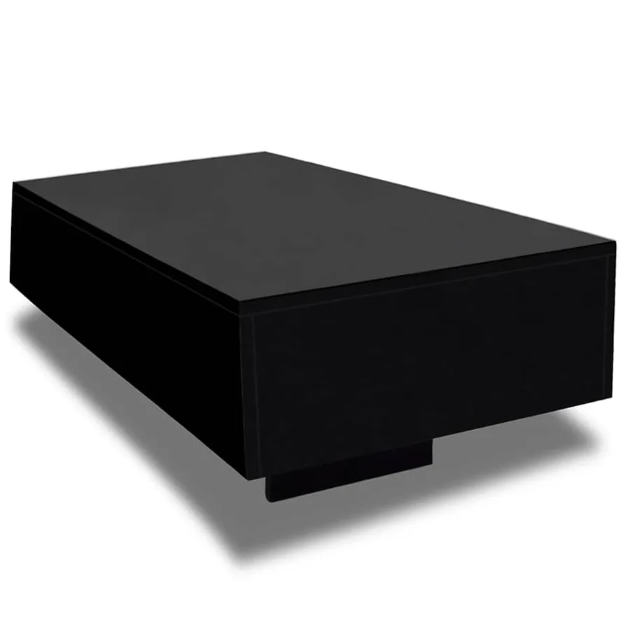 Table basse Haute brillance Noir - 2