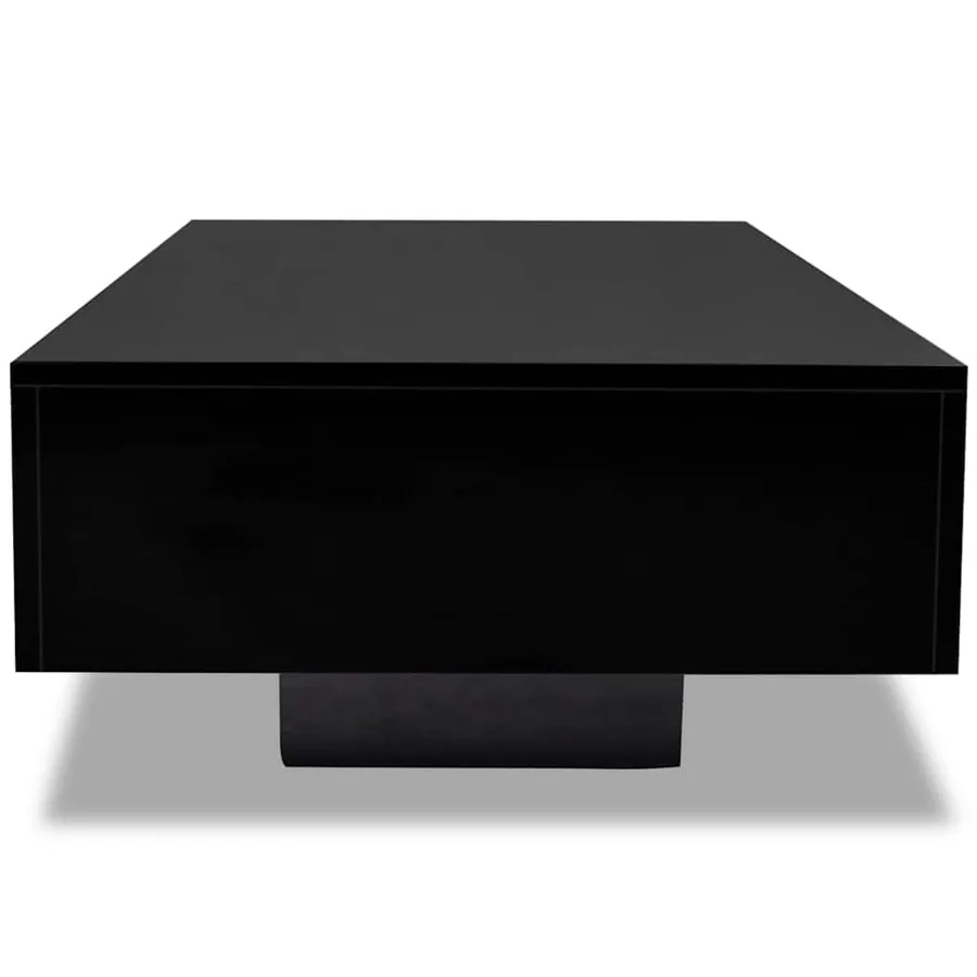 Table basse Haute brillance Noir - 4