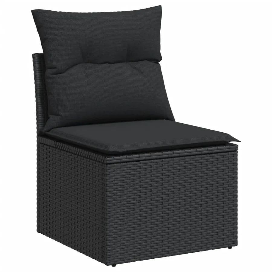 Salon de jardin 7 pcs avec coussins noir résine tressée 62 x 62 x 69 cm - 55,9 kg - 3