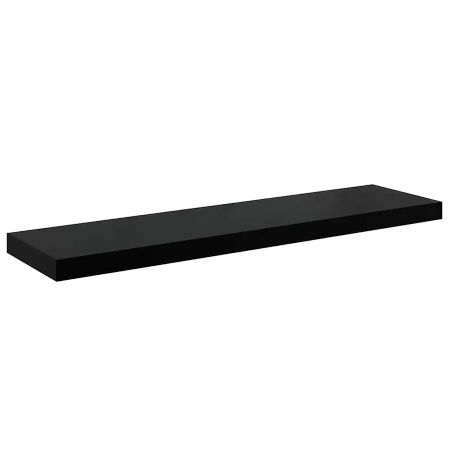 Étagère murale flottante 2 pcs Noir brillant 90x23,5x3,8 cm MDF - 6