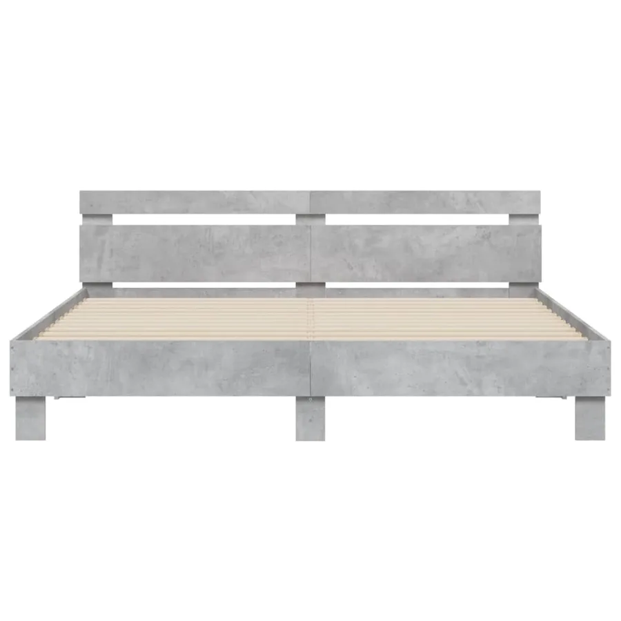 Cadre de lit sans matelas gris béton 160x200 cm - 5