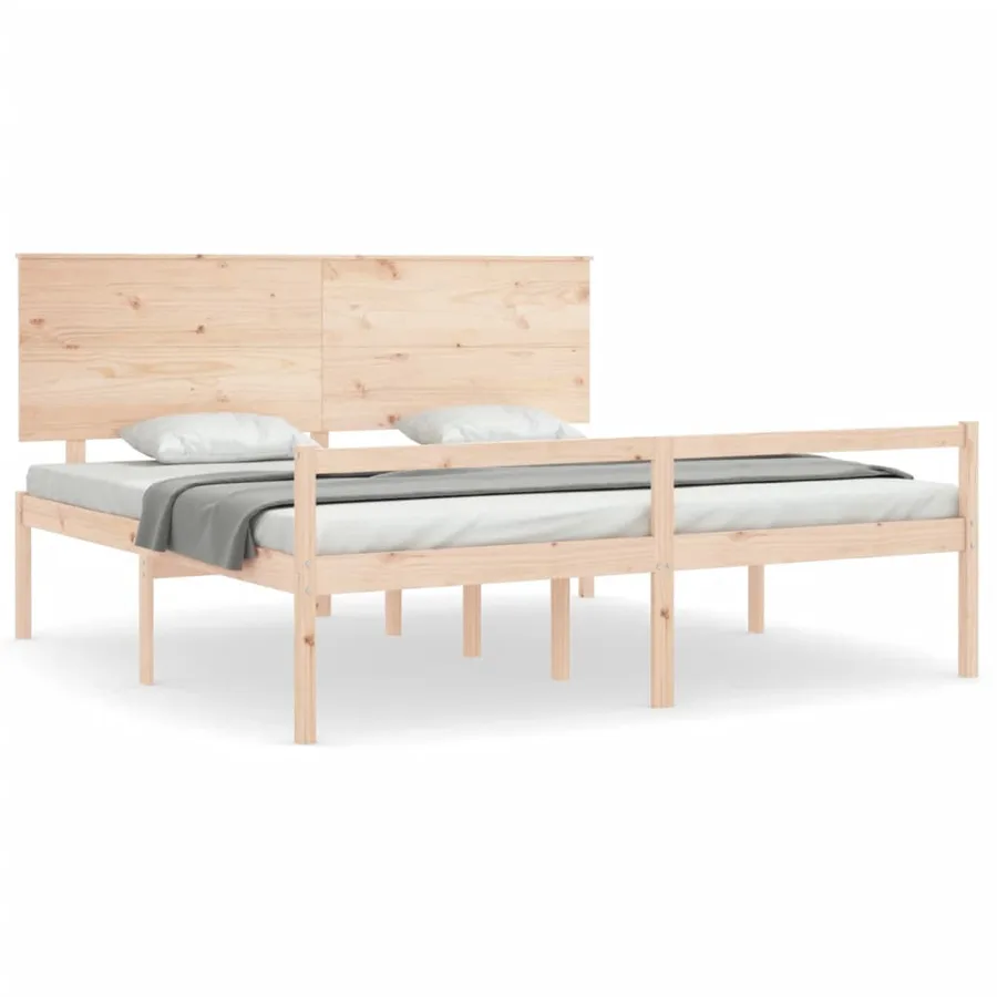 Lit pour personne âgée sans matelas bois massif - 2