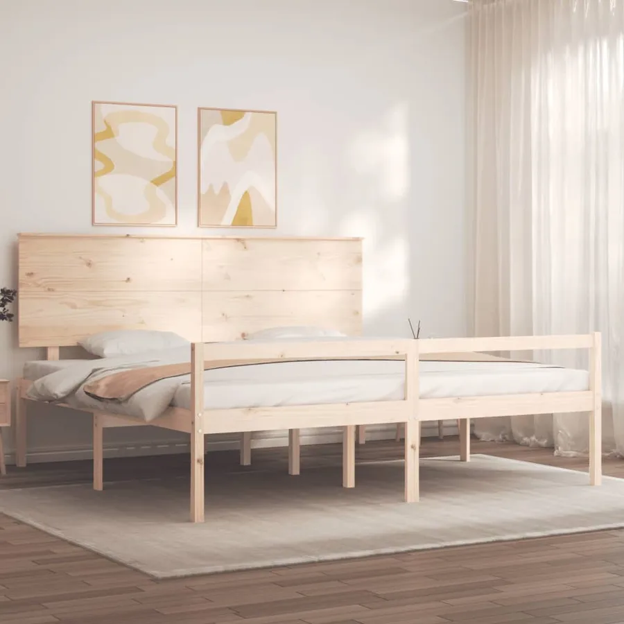 Lit pour personne âgée sans matelas bois massif - 3