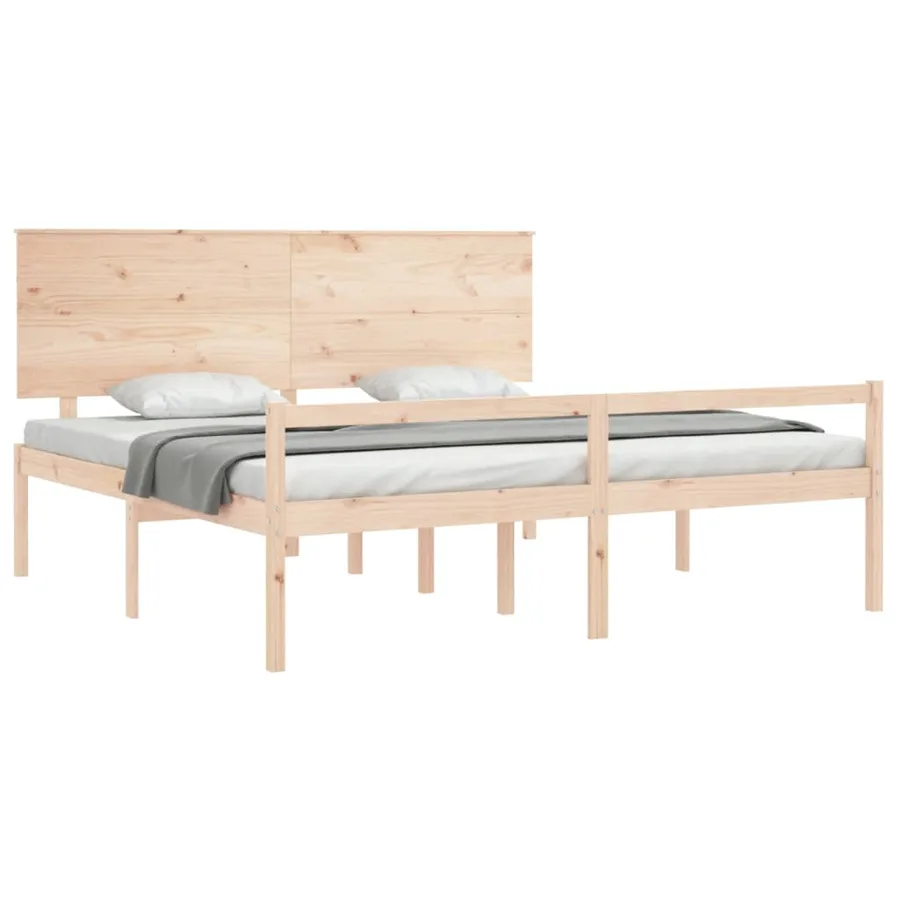 Lit pour personne âgée sans matelas bois massif - 4