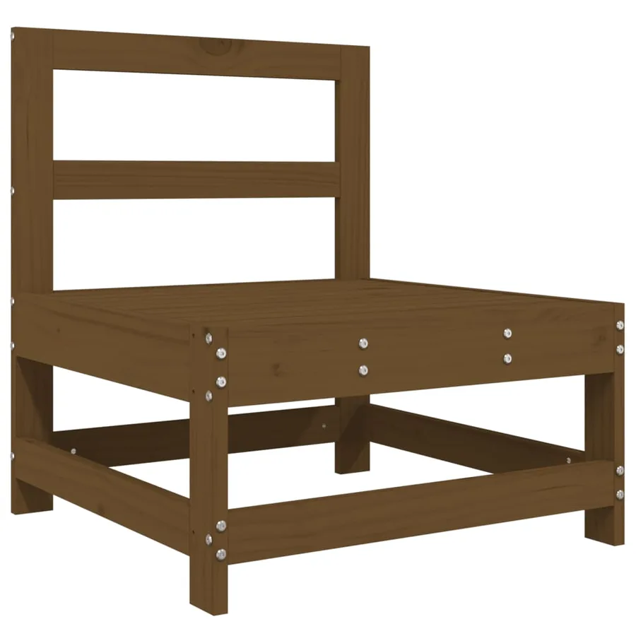 Canapés centraux de jardin 2 pcs marron miel bois de pin solide - 3
