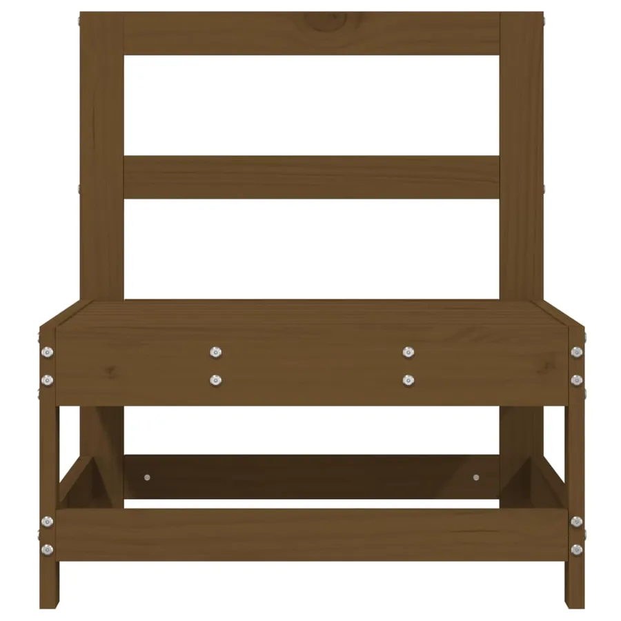 Canapés centraux de jardin 2 pcs marron miel bois de pin solide - 4