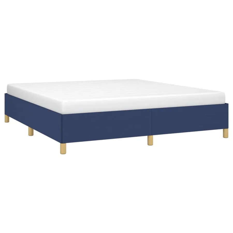 Cadre de lit sans matelas bleu 180x200 cm tissu - 3