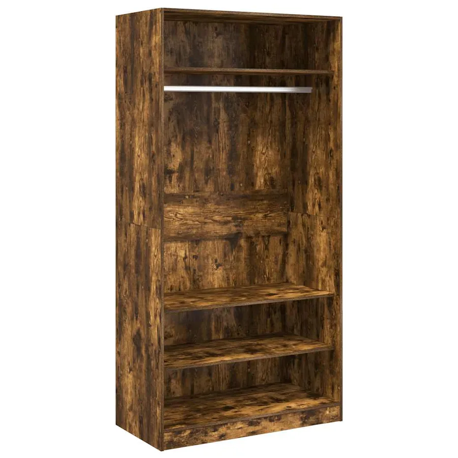 Garde-robe chêne fumé 100x50x200 cm bois d'ingénierie - 2