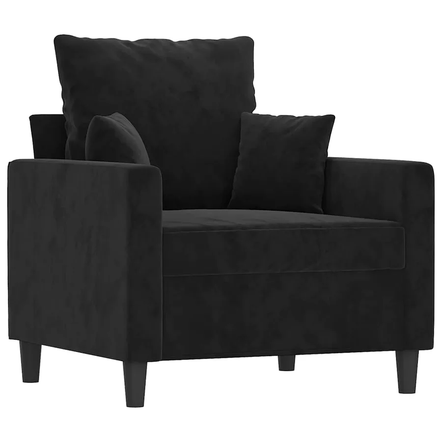 Ensemble de canapés 4 pcs avec coussins Noir Velours - 5