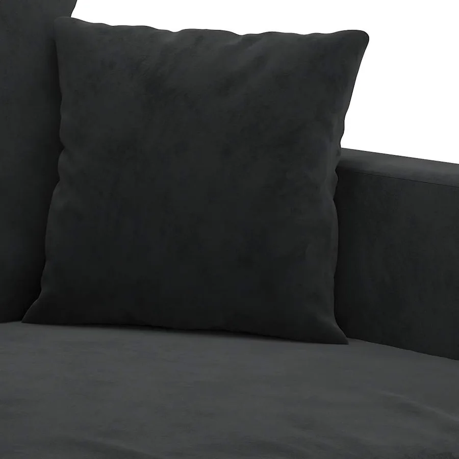 Ensemble de canapés 2 pcs avec coussins Noir Velours - 5