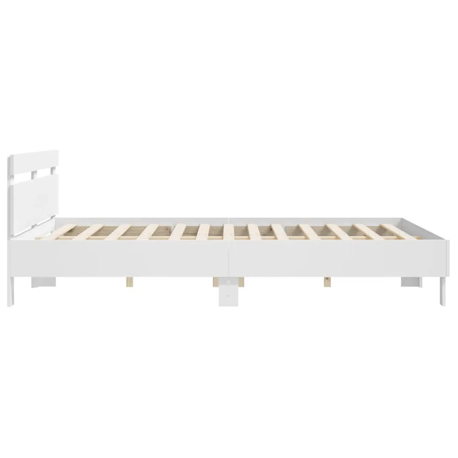 Cadre de lit sans matelas blanc 200x200 cm - 6