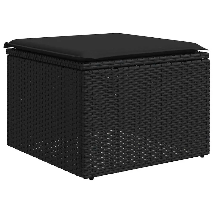 Salon de jardin 7 pcs avec coussins noir résine tressée 62 x 62 x 69 cm - 56,9 kg - 3