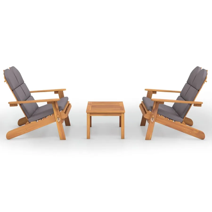 Ensemble de salon de jardin Adirondack 3 pcs bois acacia solide - 2